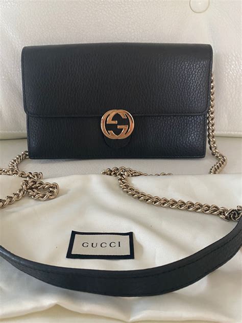 gucci wallets on a chain|Gucci interlocking wallet on chain.